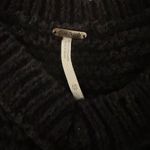 Free People Women’s Crochet Pull Over Short Sleeve Boho V Neck Black Sweater XS Photo 5