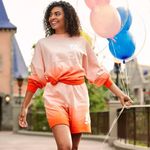 Disney NWT Mickey Mouse Ombre Shorts for Women by Spirit Jersey – Coral Photo 0