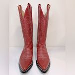 Justin Boots Justin Vintage Mid-Calf Pink Leather Embroidered Cowboy Boots Size 6 EUC Photo 1