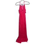 BCBGeneration  Hot Pink Pleated Cutout Halter Maxi Dress Women’s Size 6 Photo 2