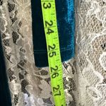 Elegant Teal Velvet bodycon Dress lace cut out see through small NWOT SO SEXY!!! Blue Photo 12