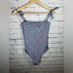 Aerie  Blue Space Dye Pique One Piece Cheeky Swimsuit size small‎ Photo 2