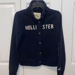 Hollister Navy Blue Button Down Sweatshirt Photo 0