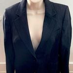 United Colors Of Benetton Made in Italy of Benetton black striped wool blend jacket blazer size 42 or US 6 Photo 0