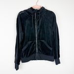 Blanc Noir Interpol Hooded Track Jacket Black Velvet Velour Size Medium Photo 4