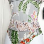 Rachel Roy Floral Print Swimsuit Size Extra Small XS Mesh V Neck Bathing Suit Photo 2