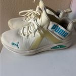 Puma Cream and Blue Running Shoes Photo 1