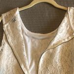 Amber Blue  white lace dress in size L gold zipper in back. New Photo 4