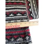 BASH Full Zip Knit Sweater Jacket L Nordic Fair Isle Pattern Gray Red Wool Blend Size L Photo 6