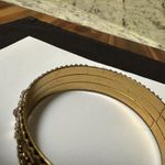 Indian Style Gold Tone Flower Mesh Bead & Rhinestone Bangle Bracelet 7 3/4 Inch Photo 9