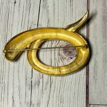 Vintage 80s P.E.P. Erwin Pearl Matte Gold Swirl Brooch – 3” Photo 2