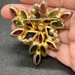 Juliana D&E Large Vtg D&E Juliana BOOK PIECE Diamond Shape Multi Color Rhinestone Brooch Pin Photo 3