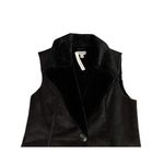 Susan Graver NEW Womens Black Faux Fur Shearling Lined Vest with Front Pockets L Photo 2