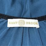 Ramy Brook Women’s Size XS Blue Black Silk Tie Front Long Sleeve Top Blouse Photo 4