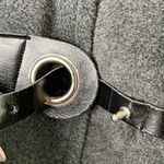 Moda Le Gray Cape With Buckle Closure and Black Fur Trim Collar One Size Photo 4