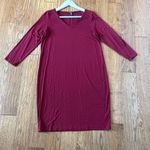 Eileen Fisher maroon tencel jersey vneck dress size M Photo 9