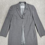 Versione Longline Trench Suit Jacket Womens 4 Gray Wool Lightweight Career Italy Photo 4