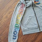 Aviator Nation  Gray Rainbow Chic Edgy Feminine Y2K Full-Zip Hoodie Size Small Photo 4