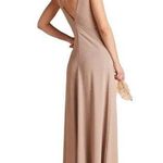 Birdy Grey SHAMIN DRESS CREPE TAUPE LARGE NEW NWT BRIDESMAID WEDDING Photo 1