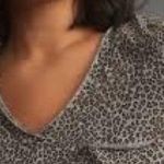 Anthropologie t.LA Gray Animal Print Short Sleeve Tee Size S Photo 1