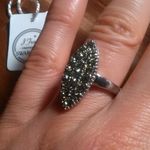 Peridot Color Swarovski Crystal Stainless Steel Celestial Fern Ring (Size 7) Photo 11