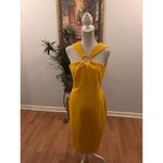 Gabrielle Union Shift Dress Womens 2 Yellow Ring Hole Front Wide Strap Back Zip Photo 3