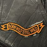 Diamond Plate Women’s Large Black Genuine Leather Biker Vest with Patches Photo 4