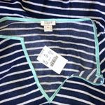 J Crew size XS Swim Tunic swimsuit Coverup Navy Striped Vneck NWT Blue Photo 2