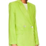 L'Academie Lime Green Boxy Blazer XS Oversized Retro 80s Designer Work $298 NEW Photo 3
