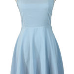 Lulus  Small Skater Dress Call to Charms Racerback Apron Neckline Sleeveless Blue Photo 0