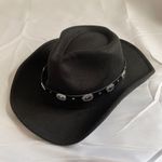 Western Wide Brim Cowgirl Cowboy Felt Hat Black Photo 0