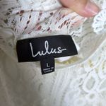 Lulus White Remarkable Sheer Lace Short Sleeve Mini Sheath Dress Women's Large Photo 4