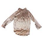 Leather And Linen Boutique Rose Gold Leopard Print Long Sleeve Button Up Medium Photo 2