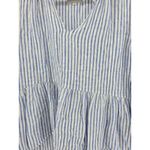 Rails  Womens Blue White Stripe Linen Blend Peasant Blouse Tunic Top Size Small Photo 1