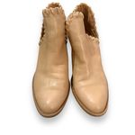 Qupid  Tobin Taupe‎ Whipstitch Slip On Block Heel Booties Sz 6.5 Photo 1