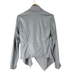 BLANK NYC Private Practice Vegan Leather & Cotton Drape Front Moto Jacket Gray, S Photo 12