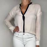 Vince  silk button down shirt black and white Photo 2