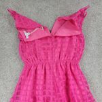 She & Sky Romper Womens L Bright Pink Windowpane Sleeveless V-Neck Lined New Photo 8