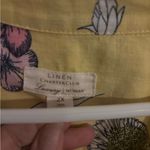 Charter Club ‎ Womens 100% LINEN Plus Size 2X Luxury Yellow Floral Shirt Top Cute Photo 2