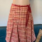Tibi  Tweed Pink Lined Skirt Size 6 Wool Linen Blend Photo 0