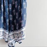 Abercrombie & Fitch • Floral Lace Trim Romper in Navy, Cutout Back, Size Small Photo 7