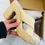 Matisse Footwear Beach by Matisse Caravan Size 9 Raffia Espadrille Platform Sandals Boho Resort Photo 0