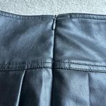 SheIn Black Faux Leather Skater Mini Skirt with Pleats Photo 9