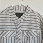 Cavalini  Striped Utility Jacket in Cream and Brown Photo 2