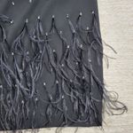 Ann Taylor Black Rhinestone Feather Hem Shift Dress 14 Party Cocktail Flapper Photo 12