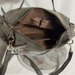 Source Unknown Gray Faux Leather Shoulder Bag Large Tote Satchel Crossbody Zip Pockets Photo 5