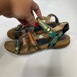 L’artiste Gipsy multicolored leather sandals women’s size 39 8.5 boho gladiator Blue Photo 5