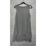 ✨Boden Arabella Navy Blue White Striped Nautical Ruffle Hem Jersey Dress SZ 10 Black Photo 4