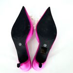 Bright Pink Satin Kitten Heel Mules with Pearl Bow Size 39 Photo 4