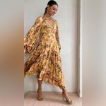 NWT Acler Palms Pleated Maxi Dress in Kaleidoscope Floral Yellow Size 4 Photo 5